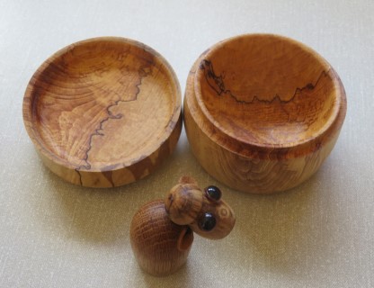 Spalted sycamore box with contents by Bob Fryer